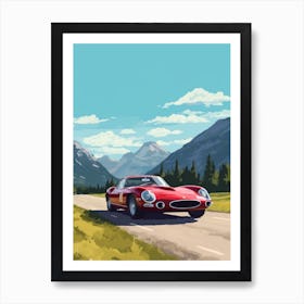 A Ferrari 250 Gto Car In Icefields Parkway Flat Illustration 2 Art Print