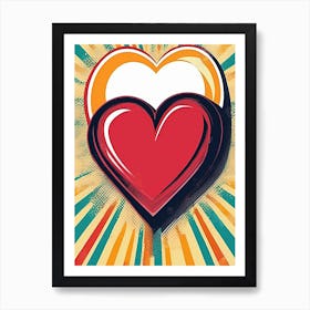Heart With Sunburst Art Print