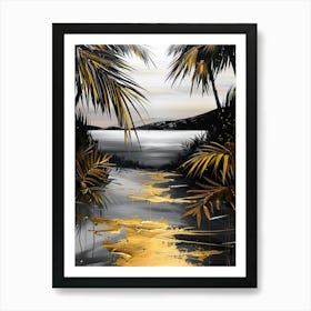 Palm Trees And Water Art Print