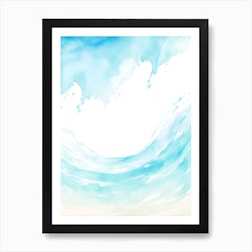 Blue Ocean Wave Watercolor Vertical Composition 20 Art Print