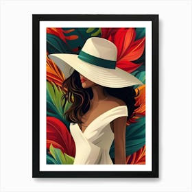 Woman In A Hat 3 Art Print