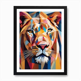 Female Lion Absstract One Art Print