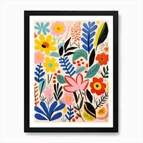 Flowers 45, Matisse style, Floral texture Affiche