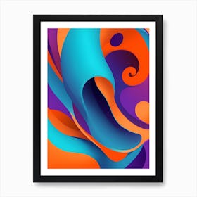 Abstract Colorful Waves Vertical Composition 77 Art Print