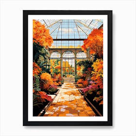 Longwood Gardens, Usa In Autumn Fall Illustration 1 Art Print