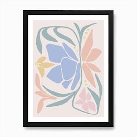 Pastel Flowers Scandinavian Art Print