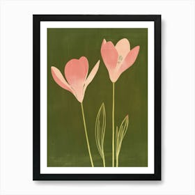 Pink & Green Cyclamen 1 Art Print