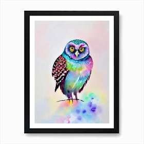 Owl 2 Watercolour Bird Art Print