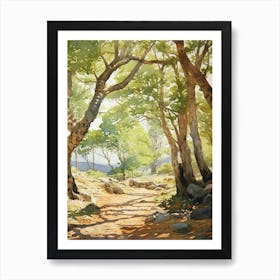 Dubrovnik Arboretum Croatia Watercolour 1  Art Print