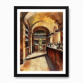 Wine Cellar Illustration 3 Art Print