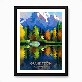 Grand Teton National Park Travel Poster Matisse Style 6 Art Print