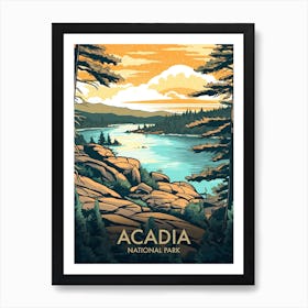 Acadia National Park Vintage Travel Poster 13 Art Print