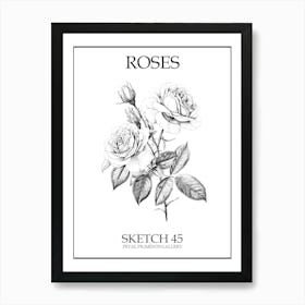 Roses Sketch 45 Poster Art Print