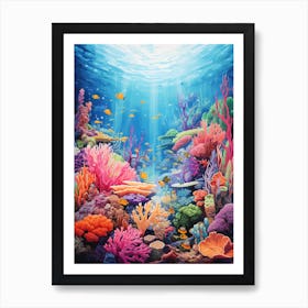 Coral Reef Colorful Painting Bathroom Poster Art Print