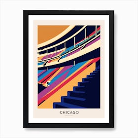 Wrigley Field Chicago Colourful Travel Poster Art Print