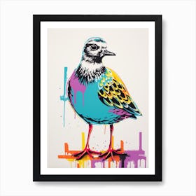 Andy Warhol Style Bird Grey Plover 4 Art Print