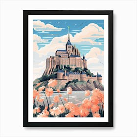 Mont Saint Michel   Normandy, France   Cute Botanical Illustration Travel 2 Art Print