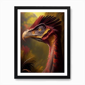 Oviraptor Philoceratops Illustration Dinosaur Art Print