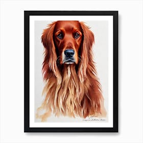 Irish Setter Watercolour Dog Art Print