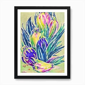 Dragonfruit Vintage Sketch Fruit Art Print