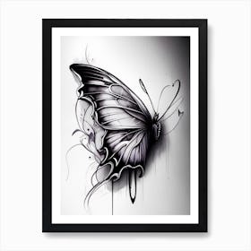 Butterfly Outline Graffiti Illustration 2 Art Print