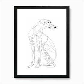 Dog animal lines art Art Print