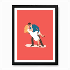 Minimalist Couple Dancing 1 Art Print