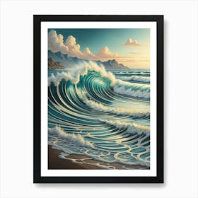 Turquoise Ocean Wave Art Print