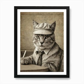 Cat In A Hat 8 Art Print