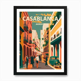 Casablanca Morocco Retro 1 Art Print