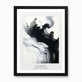 Fluidity Abstract Black And White 2 Poster Art Print