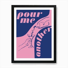 Eclectic Cocktail Pink and Blue  Art Print