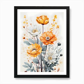 Dawn S Embrace Ethereal Floral Awakening Art Print