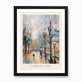 Winter City Park Poster Luxembourg Gardens Paris 4 Art Print