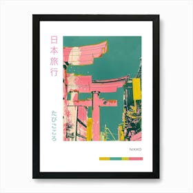 Nikko Japan Retro Duotone Silkscreen Poster 2 Art Print
