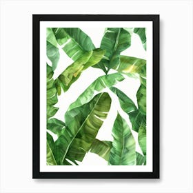 Watercolor Tropical Leaves 18 Art Print