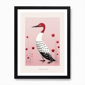 Minimalist Common Loon 2 Bird Poster Art Print