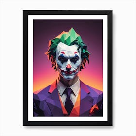 Joker Portrait Low Poly Geometric (18) Art Print