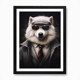 Gangster Dog Samoyed Art Print