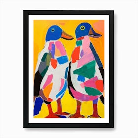 Colourful Kids Animal Art Mallard Duck Art Print