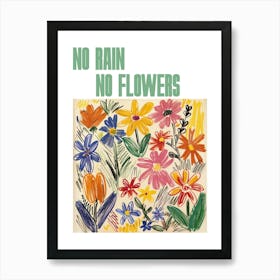 No Rain No Flowers Poster Flowers Painting Matisse Style 8 Art Print