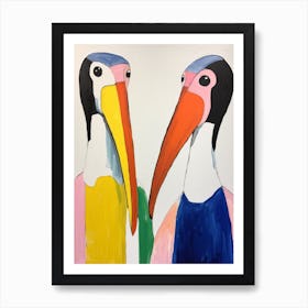 Colourful Kids Animal Art Pelican 1 Art Print