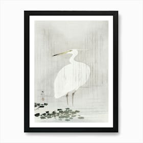 Egret In Rain (1900 1930), Ohara Koson Art Print
