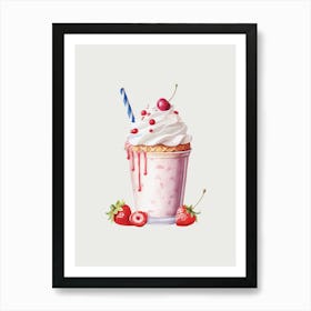 Strawberry Milkshake Art Print