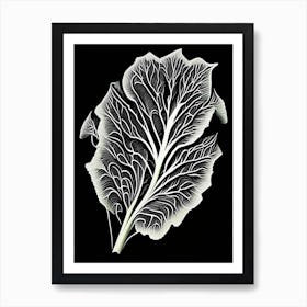 Turnip Leaf Linocut Art Print