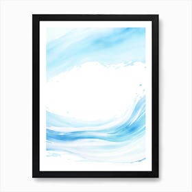 Blue Ocean Wave Watercolor Vertical Composition 34 Art Print