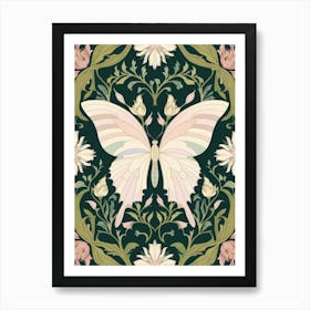 Floral Pattern With A Butterfly Style William Morris Art Print