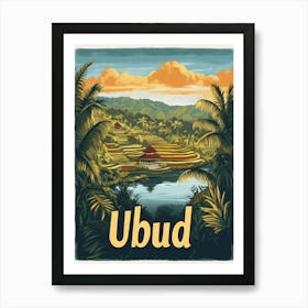 Aihrgdesign A Vintage Travel Poster Of Ubud 1 Art Print