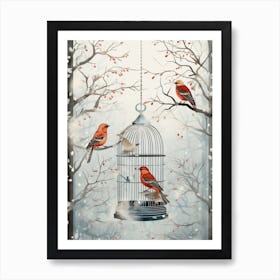 Bird Cage Winter 3 Art Print