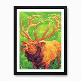 Elk Illustration 6 Art Print